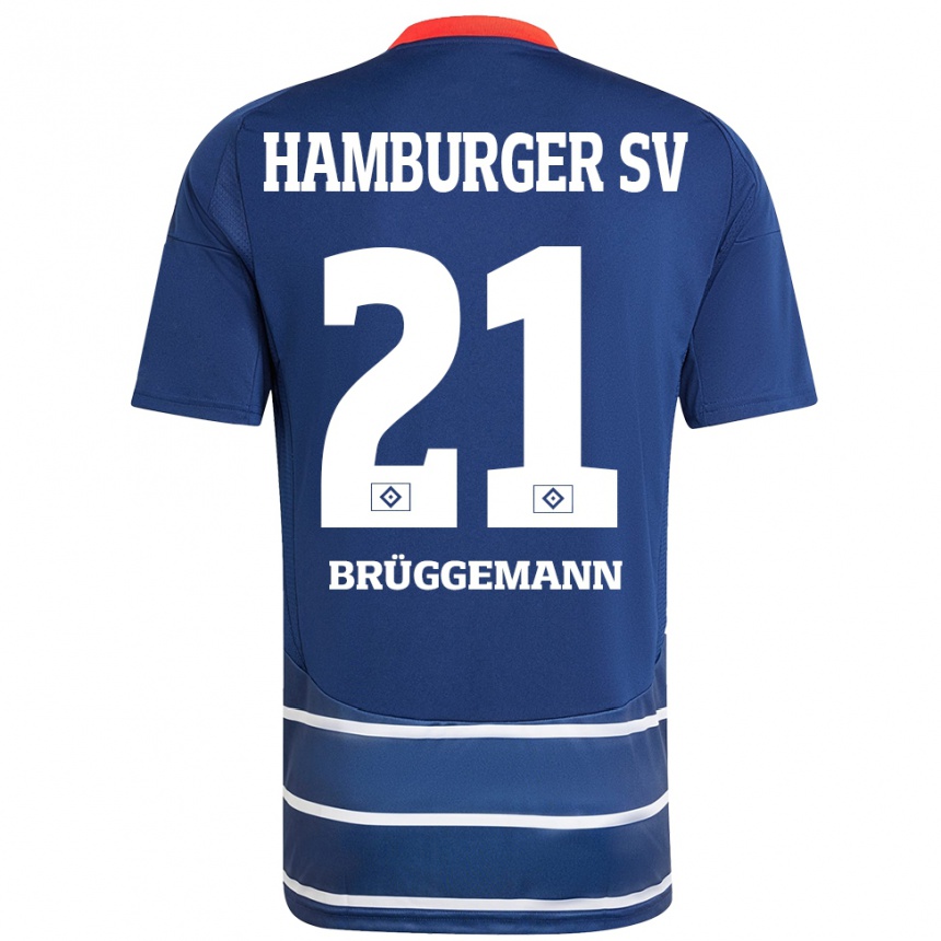 メンズフットボールWilliam Brüggemann#21ダークブルーアウェイシャツ2024/25ジャージーユニフォーム