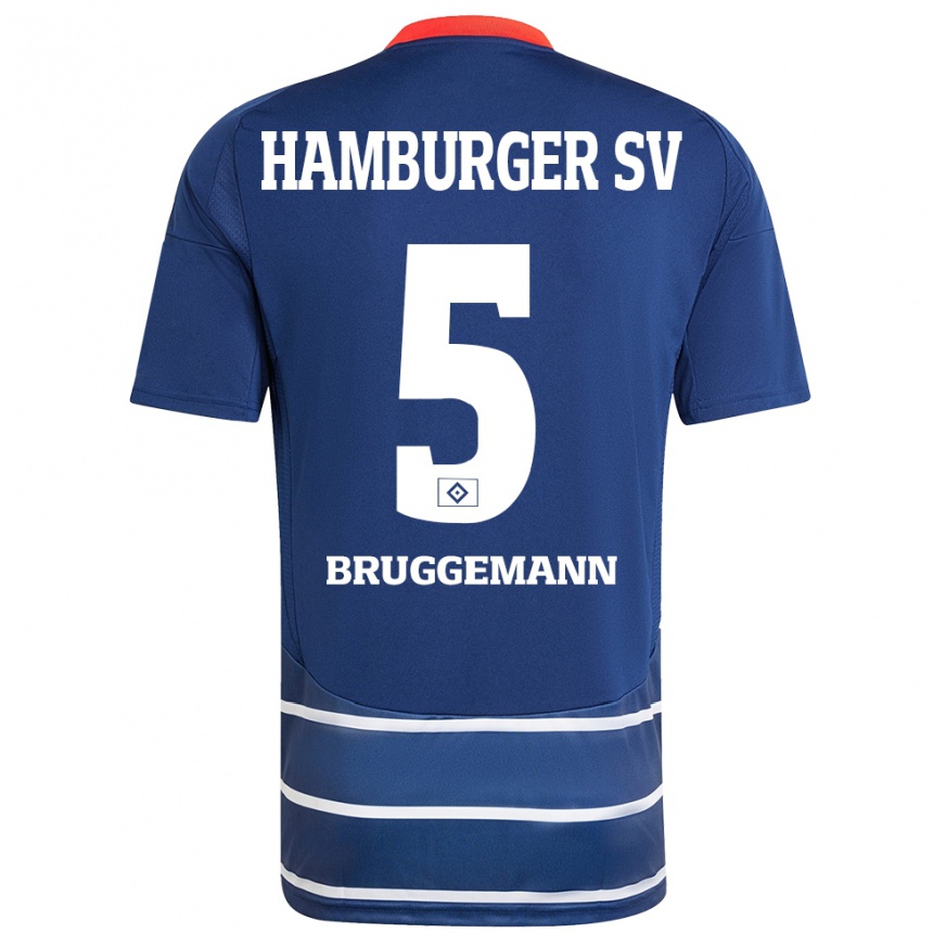 メンズフットボールNina Brüggemann#5ダークブルーアウェイシャツ2024/25ジャージーユニフォーム