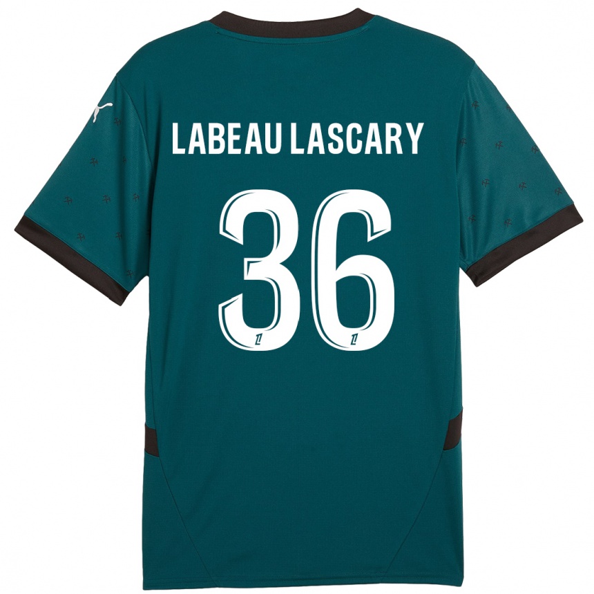 メンズフットボールRémy Labeau Lascary#36ダークグリーンアウェイシャツ2024/25ジャージーユニフォーム