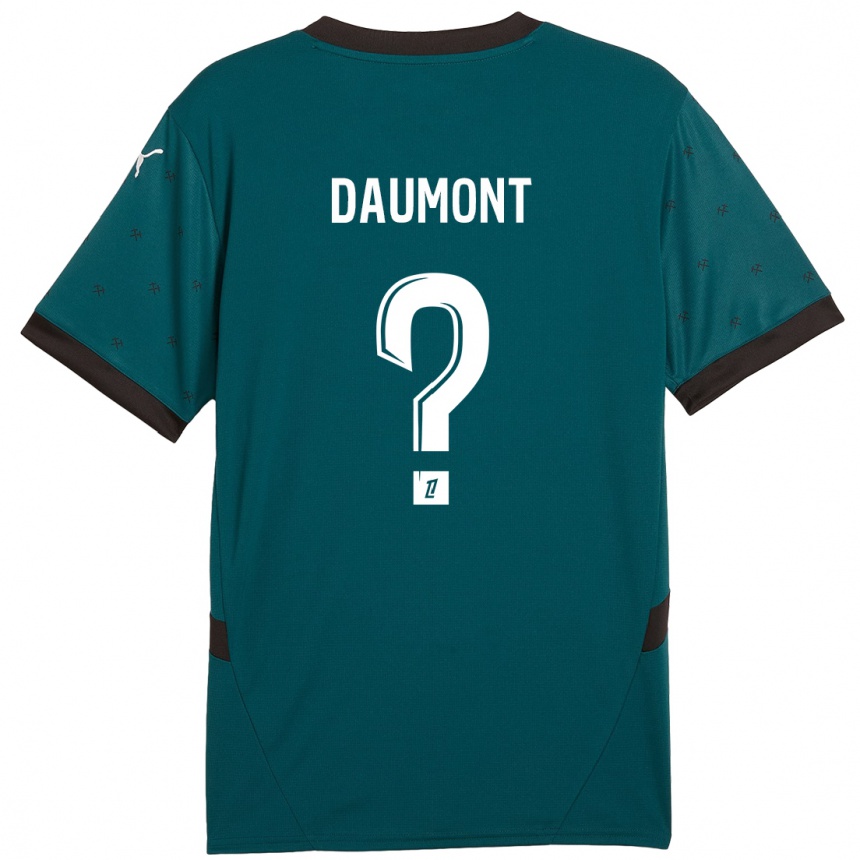 メンズフットボールCamille Daumont#0ダークグリーンアウェイシャツ2024/25ジャージーユニフォーム