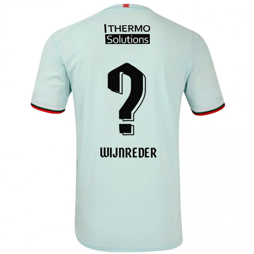 メンズフットボールJeppe Wijnreder#0ライトグリーンアウェイシャツ2024/25ジャージーユニフォーム