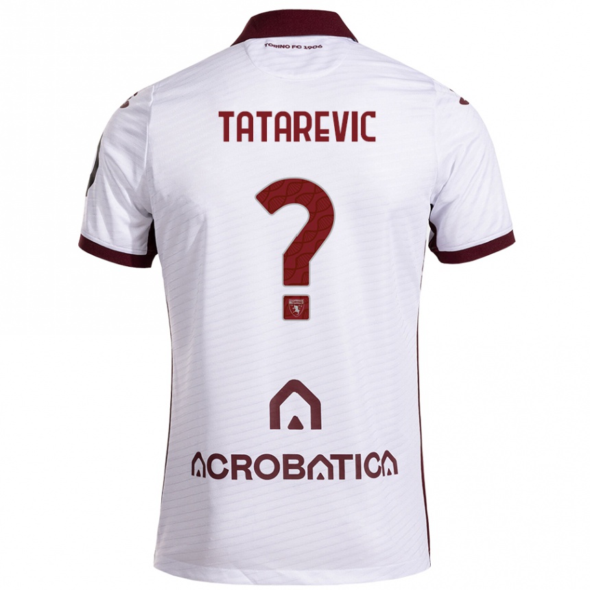 メンズフットボールDino Tatarevic#0ホワイト マルーンアウェイシャツ2024/25ジャージーユニフォーム