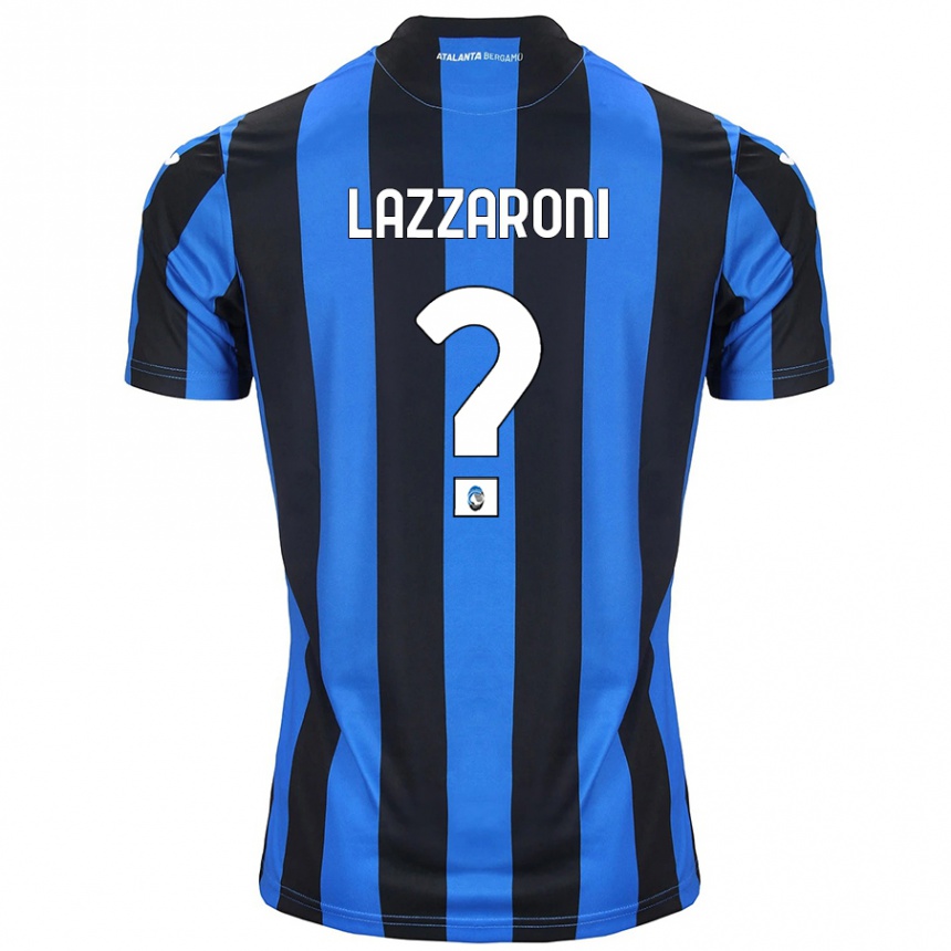 レディースフットボールAndrea Lazzaroni#0青黒ホームシャツ2024/25ジャージーユニフォーム