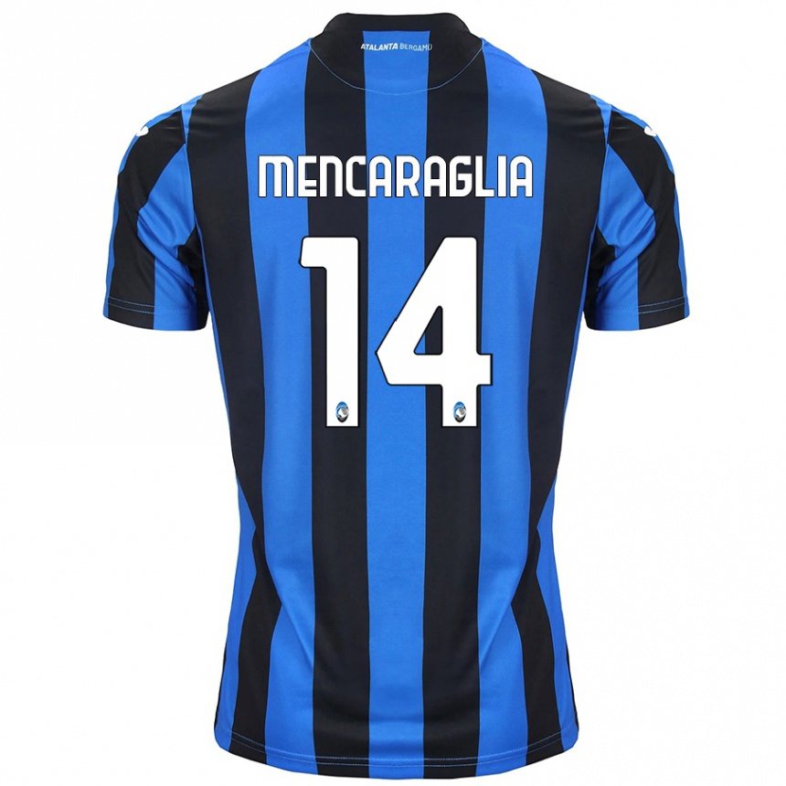 レディースフットボールFilippo Mencaraglia#14青黒ホームシャツ2024/25ジャージーユニフォーム