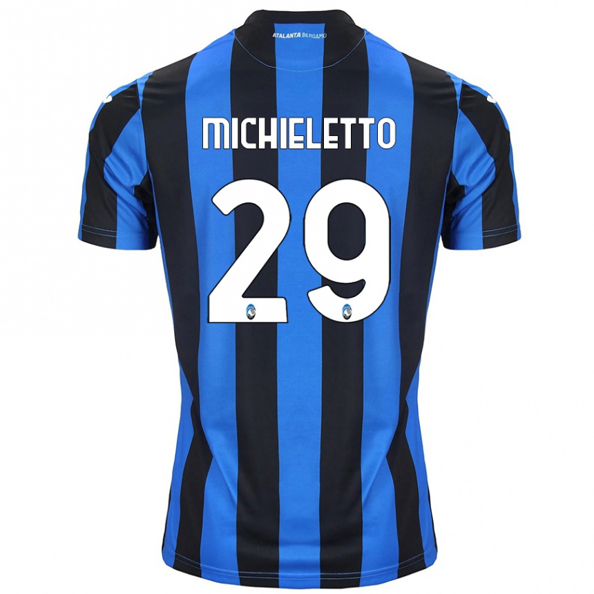 レディースフットボールAndrea Michieletto#29青黒ホームシャツ2024/25ジャージーユニフォーム