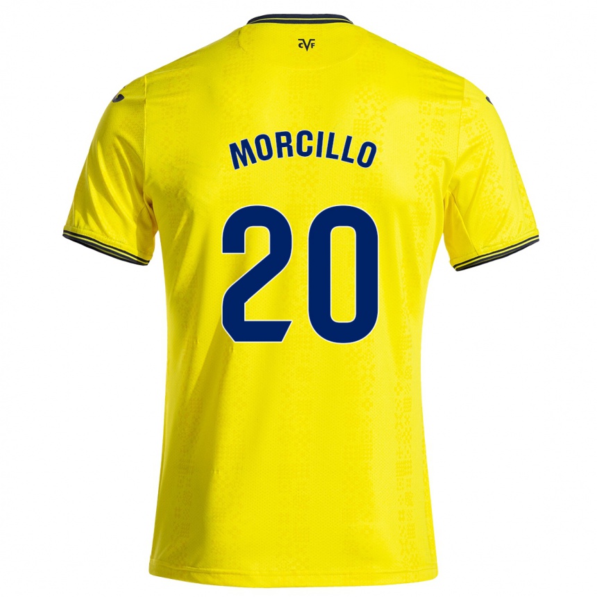 レディースフットボールRaquel Morcillo#20黄 黒ホームシャツ2024/25ジャージーユニフォーム