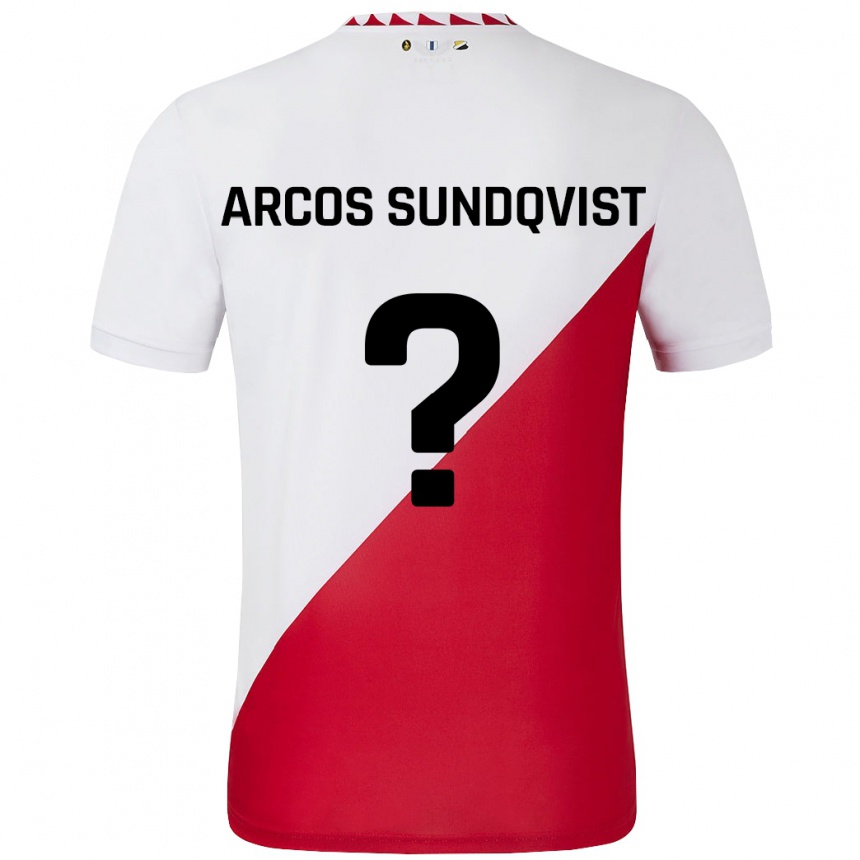 レディースフットボールGustav Arcos Sundqvist#0白 赤ホームシャツ2024/25ジャージーユニフォーム