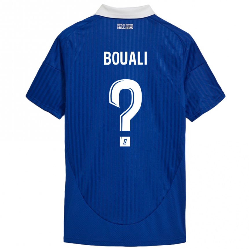 レディースフットボールKalil Bouali#0ブルーホワイトホームシャツ2024/25ジャージーユニフォーム