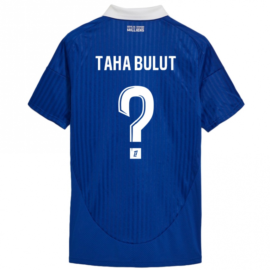 レディースフットボールYunus Taha Bulut#0ブルーホワイトホームシャツ2024/25ジャージーユニフォーム