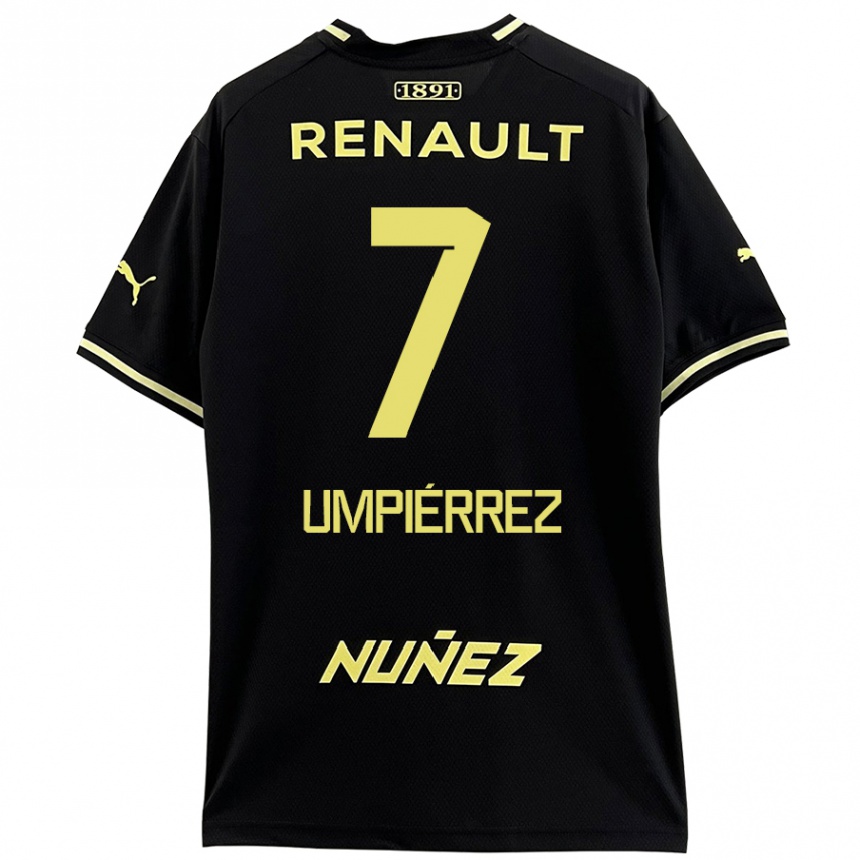 レディースフットボールLeandro Umpiérrez#7黒 黄アウェイシャツ2024/25ジャージーユニフォーム