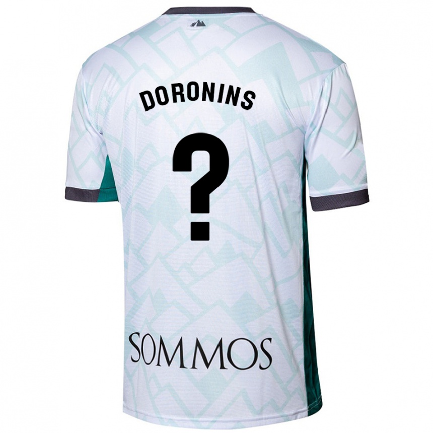 レディースフットボールNikita Doronins#0白緑アウェイシャツ2024/25ジャージーユニフォーム