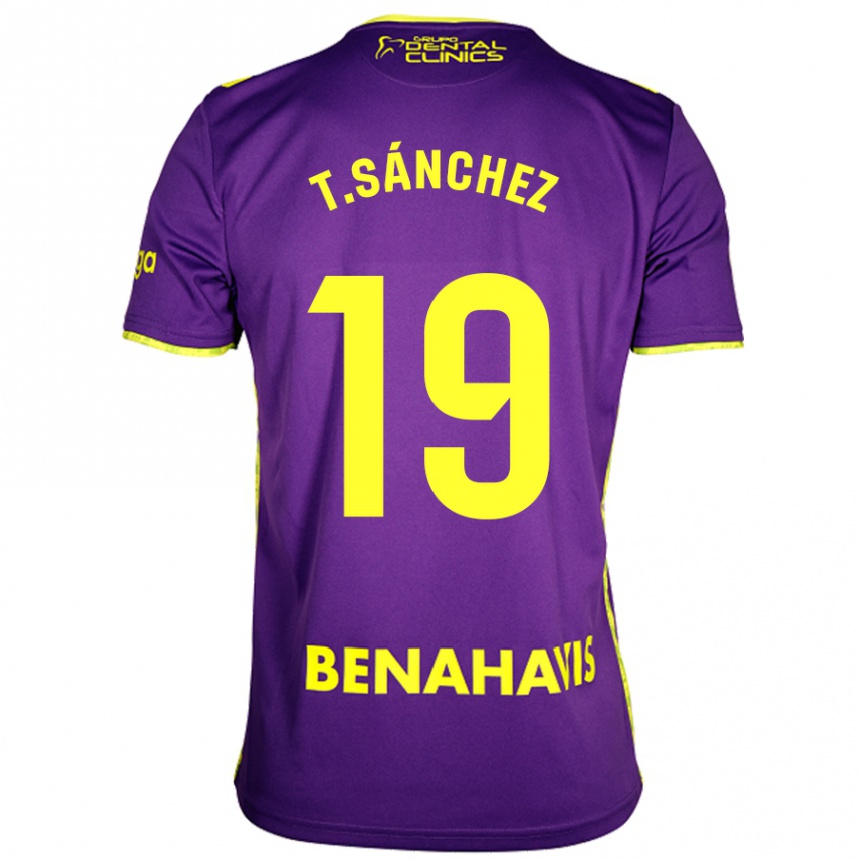 レディースフットボールToni Sánchez#19紫黄アウェイシャツ2024/25ジャージーユニフォーム