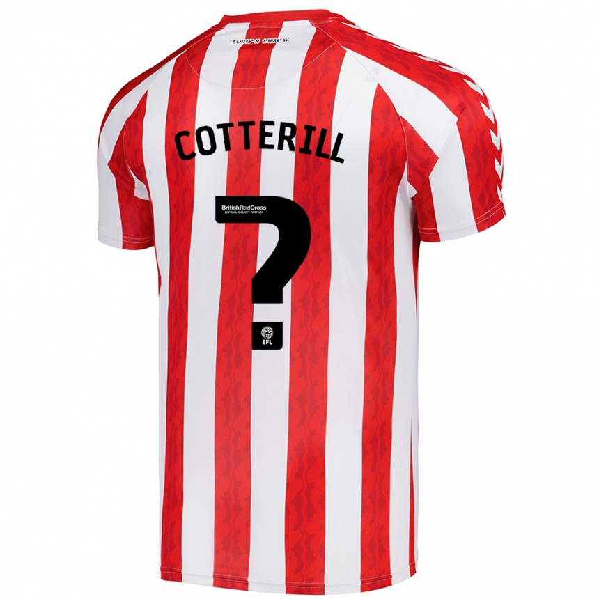 キッズフットボールJamie Cotterill#0赤 白ホームシャツ2024/25ジャージーユニフォーム