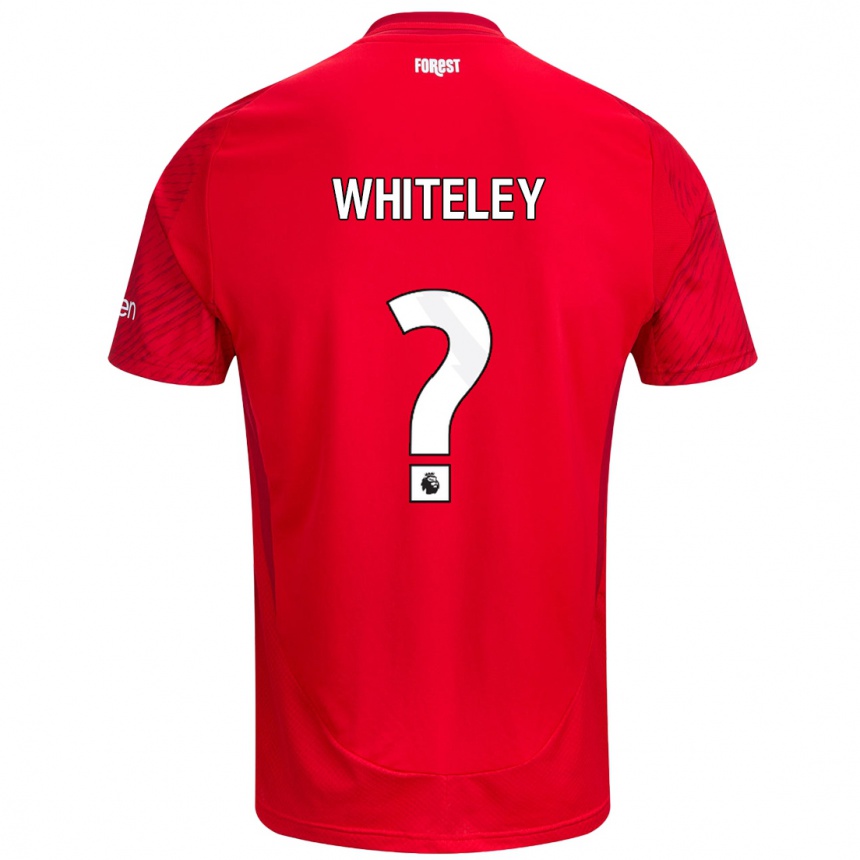 キッズフットボールJonathan Whiteley#0赤 白ホームシャツ2024/25ジャージーユニフォーム