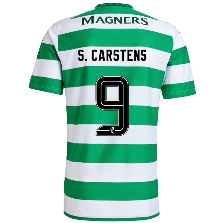 キッズフットボールSigne Carstens#9緑 白ホームシャツ2024/25ジャージーユニフォーム