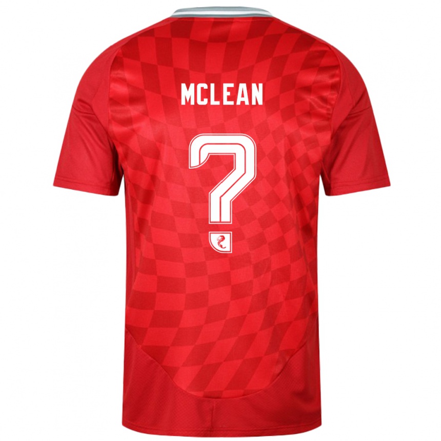 キッズフットボールSam Mclean#0赤ホームシャツ2024/25ジャージーユニフォーム