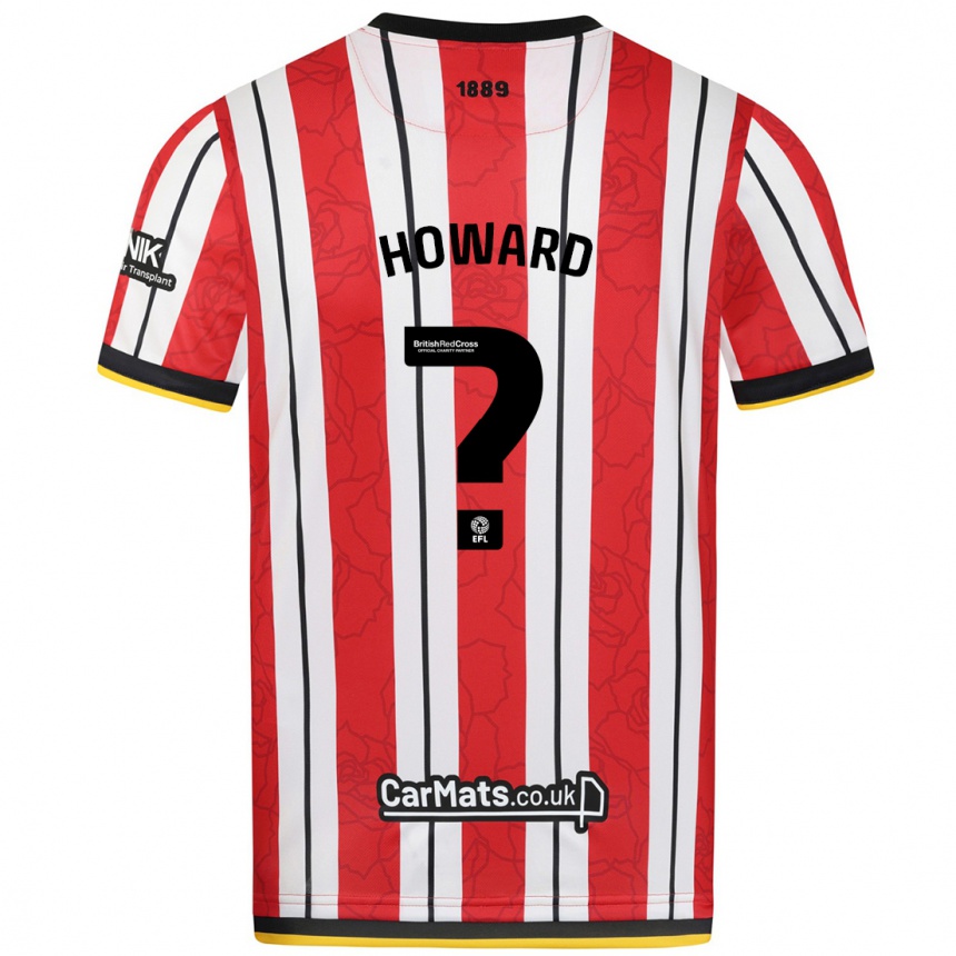 キッズフットボールTheo Howard#0赤白のストライプホームシャツ2024/25ジャージーユニフォーム