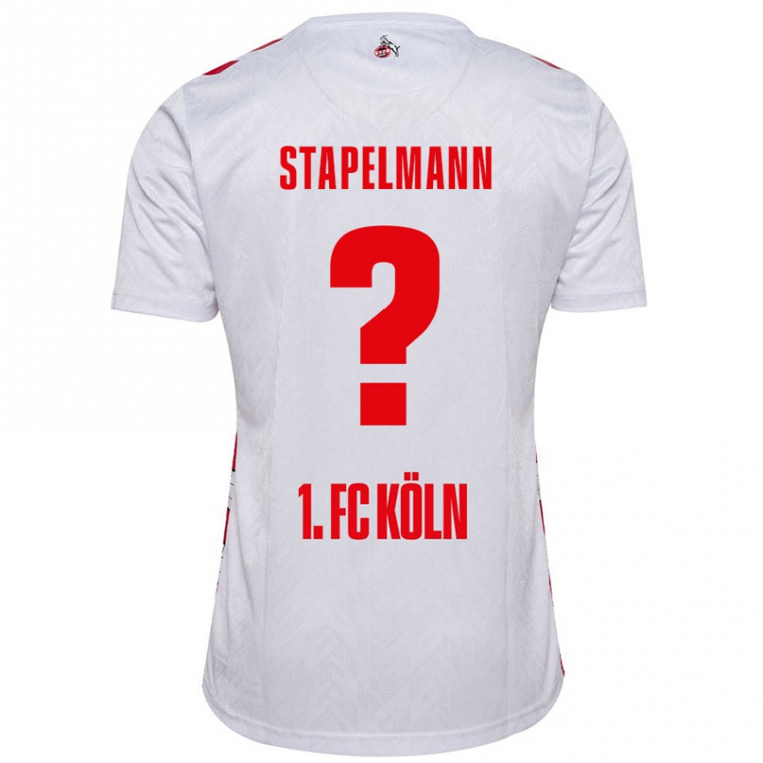 キッズフットボールLuis Stapelmann#0白 赤ホームシャツ2024/25ジャージーユニフォーム