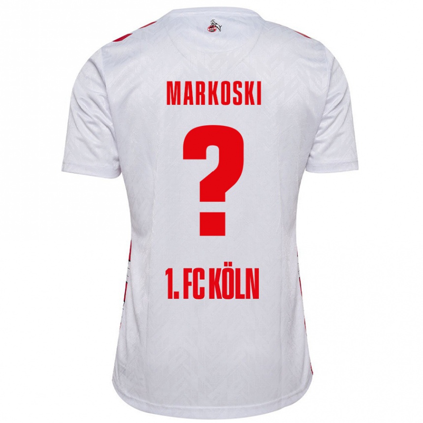 キッズフットボールKristian Markoski#0白 赤ホームシャツ2024/25ジャージーユニフォーム