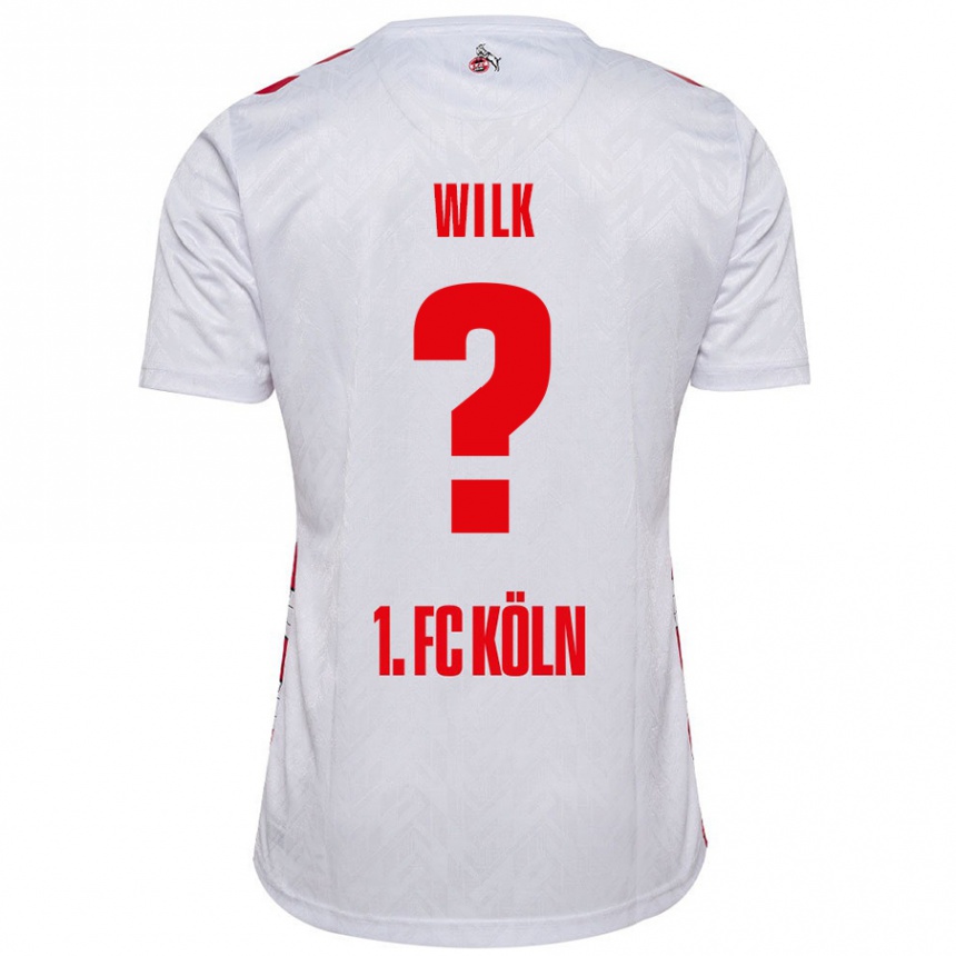 キッズフットボールEmil Wilk#0白 赤ホームシャツ2024/25ジャージーユニフォーム