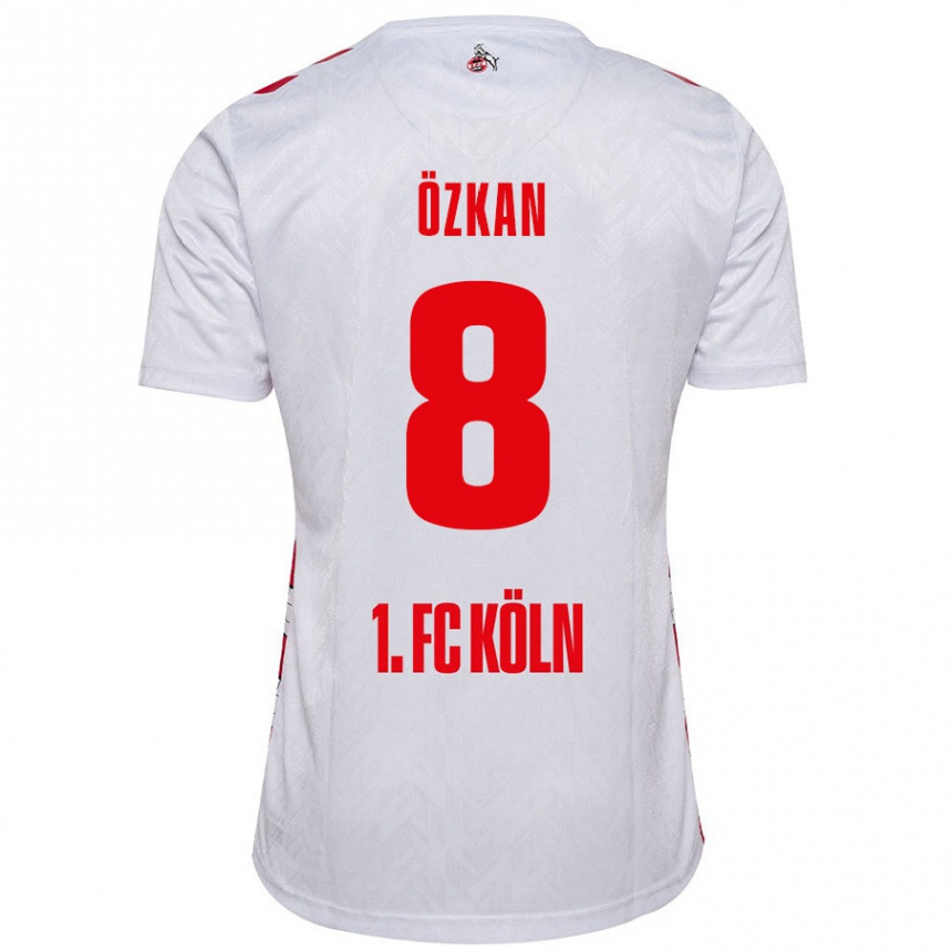 キッズフットボールMikail Özkan#8白 赤ホームシャツ2024/25ジャージーユニフォーム