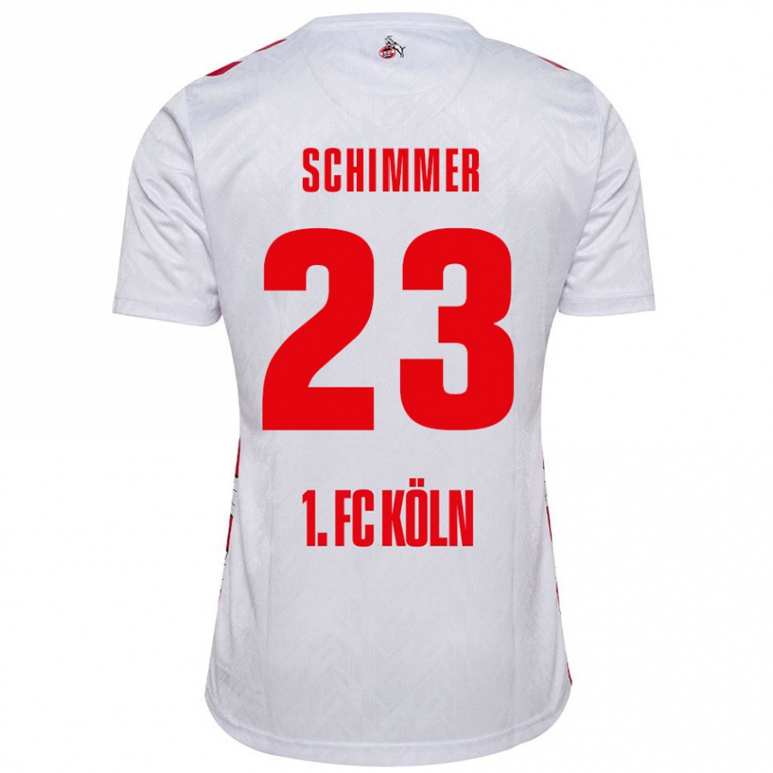 キッズフットボールMarleen Schimmer#23白 赤ホームシャツ2024/25ジャージーユニフォーム