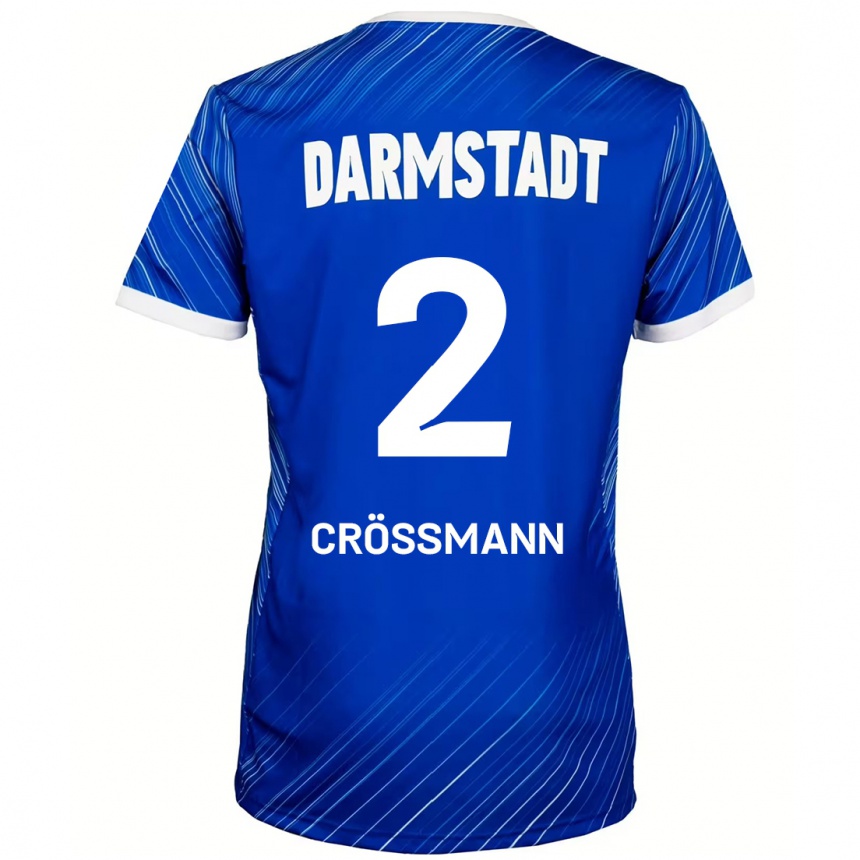 キッズフットボールElias Crößmann#2ブルーホワイトホームシャツ2024/25ジャージーユニフォーム