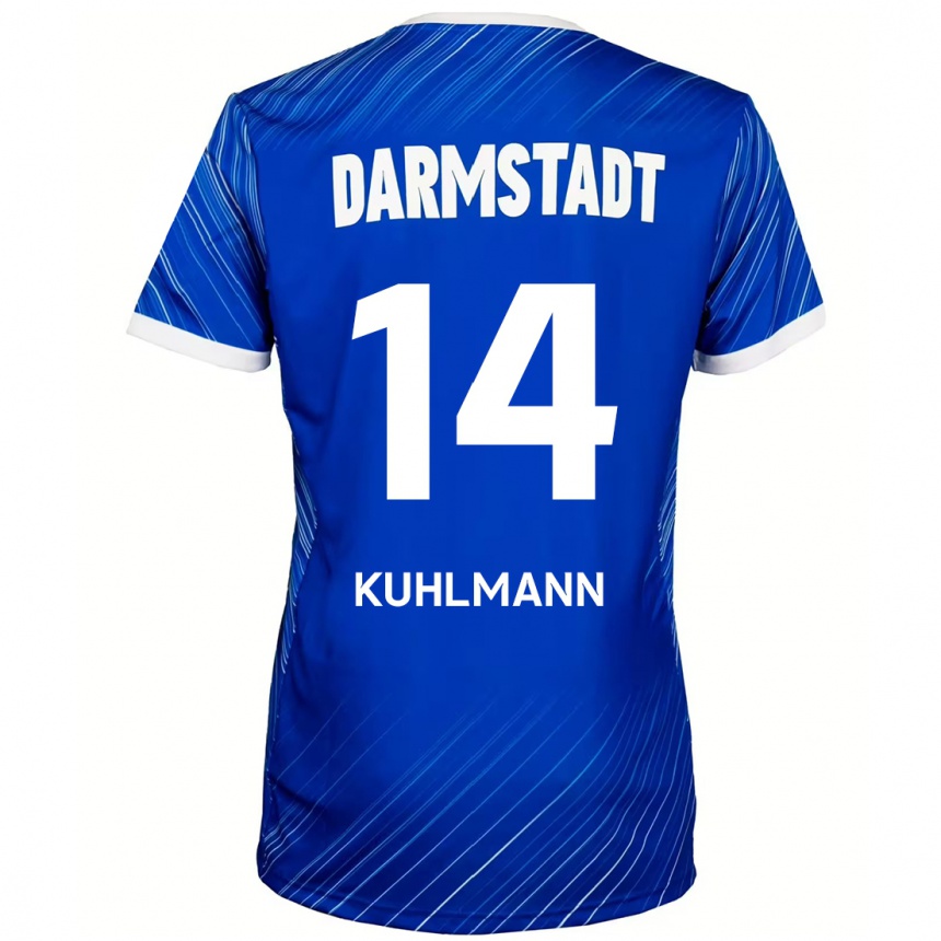 キッズフットボールMarcel Kuhlmann#14ブルーホワイトホームシャツ2024/25ジャージーユニフォーム