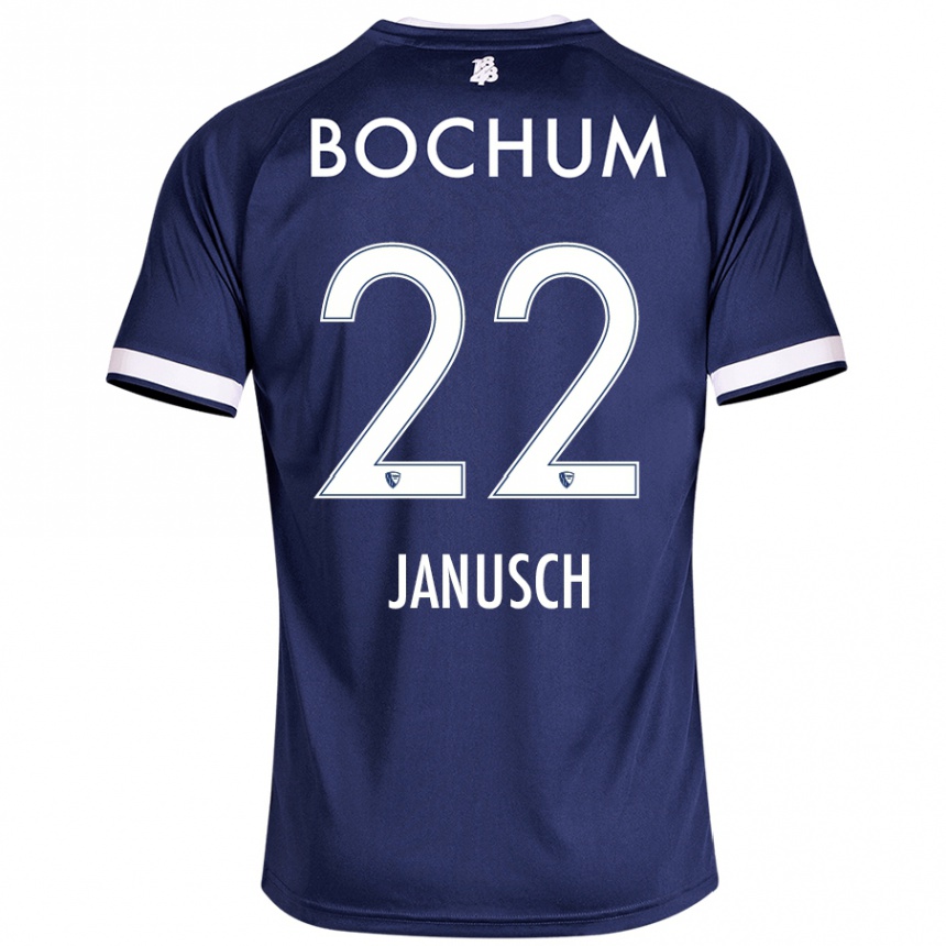 キッズフットボールThees Janusch#22ダークブルーホームシャツ2024/25ジャージーユニフォーム