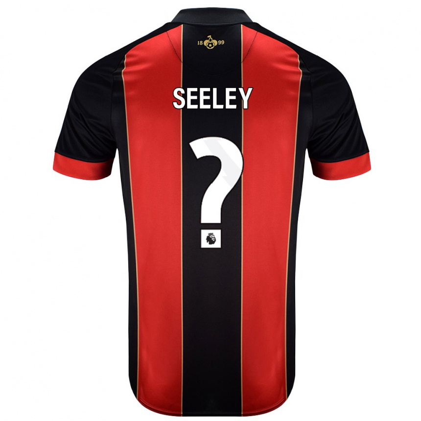 キッズフットボールWill Seeley#0赤黒ホームシャツ2024/25ジャージーユニフォーム