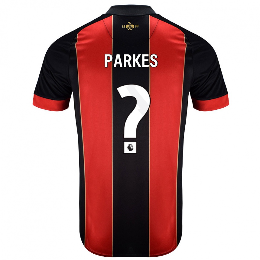 キッズフットボールSonny Parkes#0赤黒ホームシャツ2024/25ジャージーユニフォーム