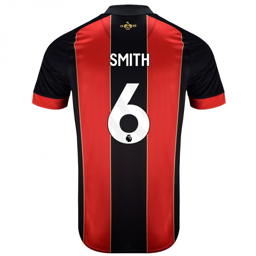 キッズフットボールMaisy Smith#6赤黒ホームシャツ2024/25ジャージーユニフォーム