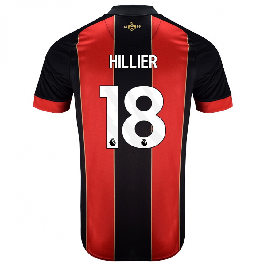 キッズフットボールGemma Hillier#18赤黒ホームシャツ2024/25ジャージーユニフォーム