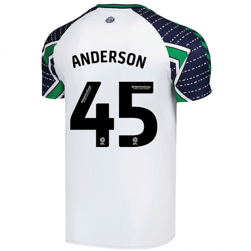 キッズフットボールJoe Anderson#45白アウェイシャツ2024/25ジャージーユニフォーム