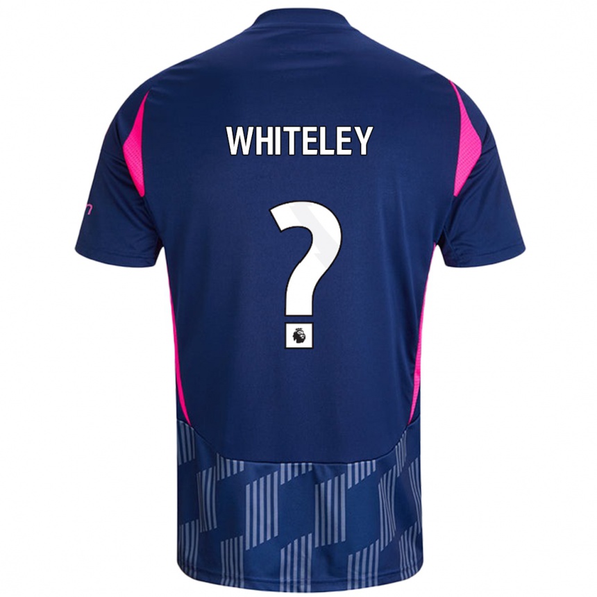 キッズフットボールJonathan Whiteley#0ロイヤルブルーピンクアウェイシャツ2024/25ジャージーユニフォーム