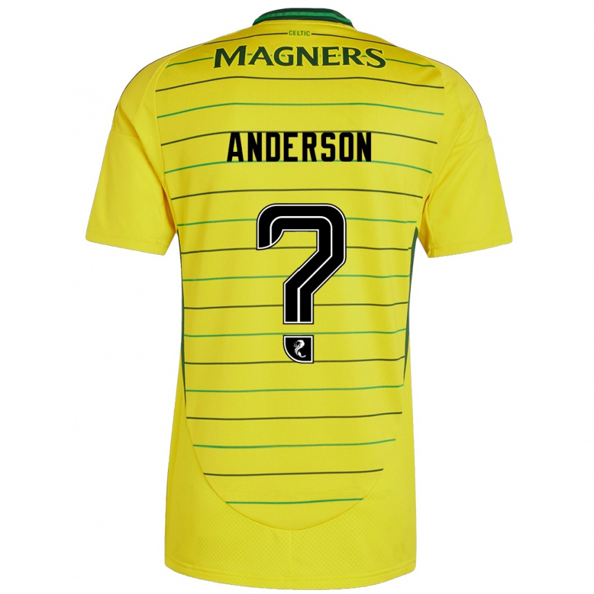 キッズフットボールMatthew Anderson#0黄アウェイシャツ2024/25ジャージーユニフォーム