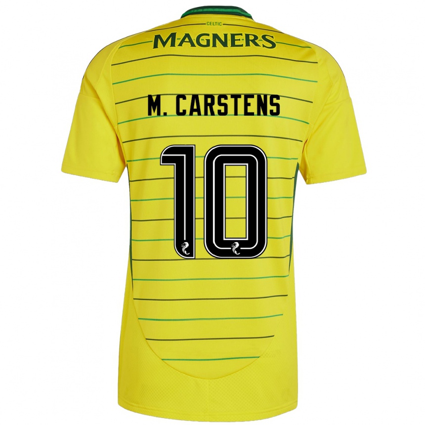 キッズフットボールMathilde Carstens#10黄アウェイシャツ2024/25ジャージーユニフォーム