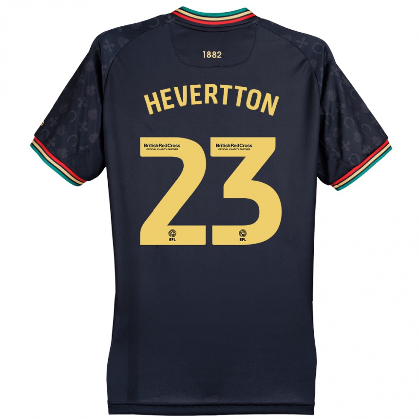 キッズフットボールHevertton#23ダークネイビーブルーアウェイシャツ2024/25ジャージーユニフォーム