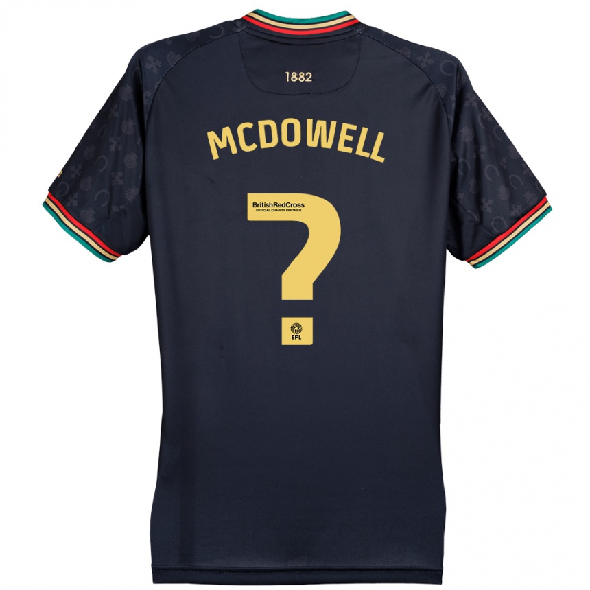 キッズフットボールJack Mcdowell#0ダークネイビーブルーアウェイシャツ2024/25ジャージーユニフォーム