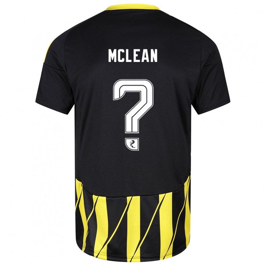 キッズフットボールSam Mclean#0黒 黄アウェイシャツ2024/25ジャージーユニフォーム