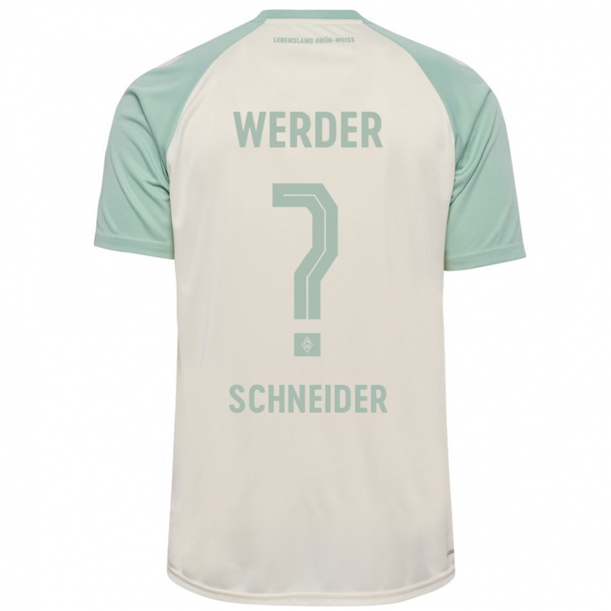 キッズフットボールDieter Schneider#0オフホワイト ライトグリーンアウェイシャツ2024/25ジャージーユニフォーム