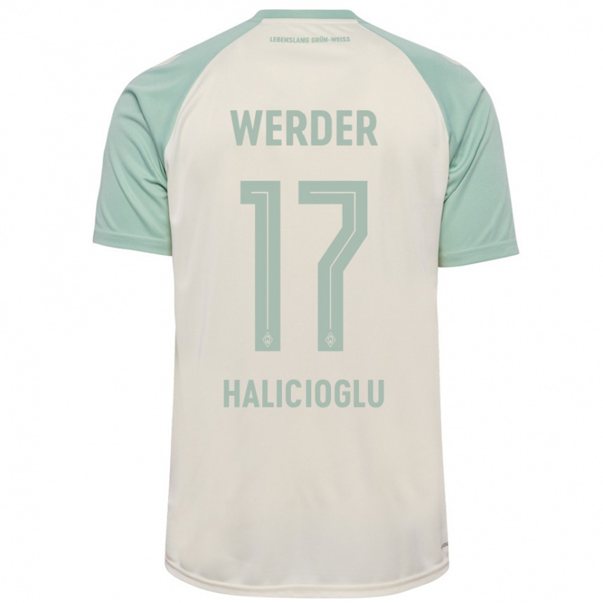 キッズフットボールArda Halicioglu#17オフホワイト ライトグリーンアウェイシャツ2024/25ジャージーユニフォーム