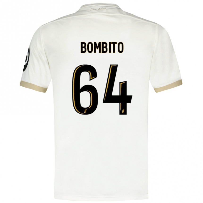 キッズフットボールMoïse Bombito#64ホワイトゴールドアウェイシャツ2024/25ジャージーユニフォーム