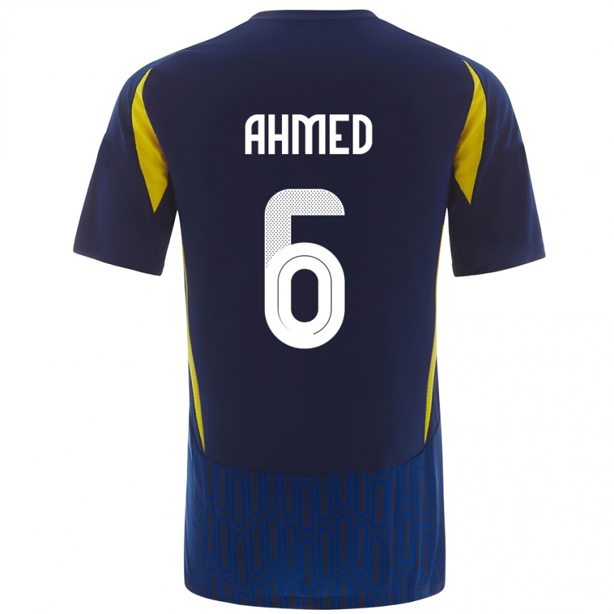 キッズフットボールAseel Ahmed#6青 黄アウェイシャツ2024/25ジャージーユニフォーム