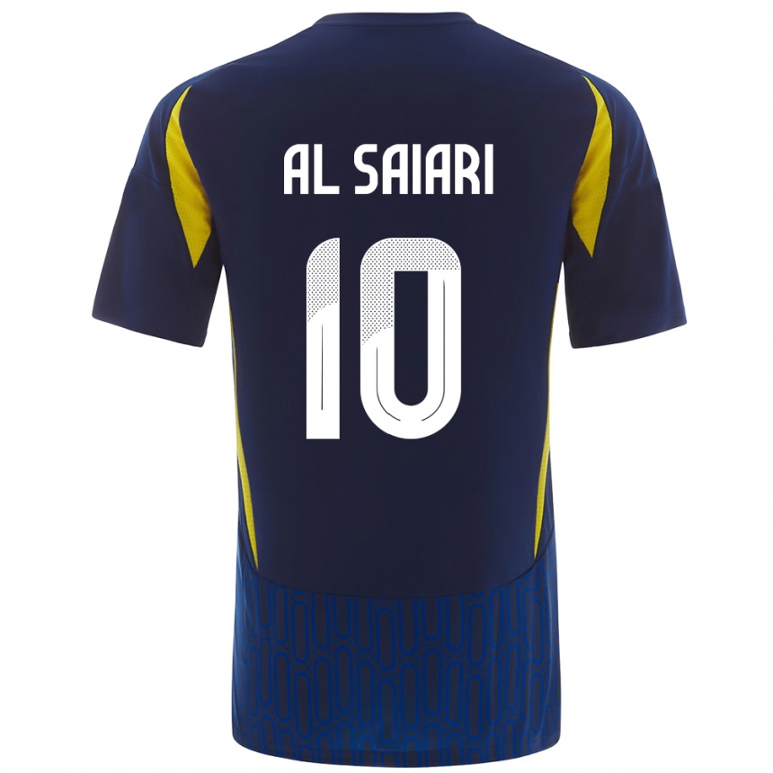 キッズフットボールMubarkh Al-Saiari#10青 黄アウェイシャツ2024/25ジャージーユニフォーム