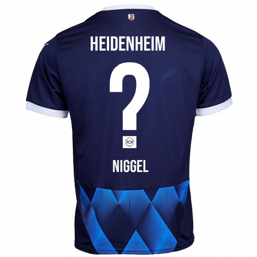 キッズフットボールHenrik Niggel#0ダークネイビーブルーアウェイシャツ2024/25ジャージーユニフォーム