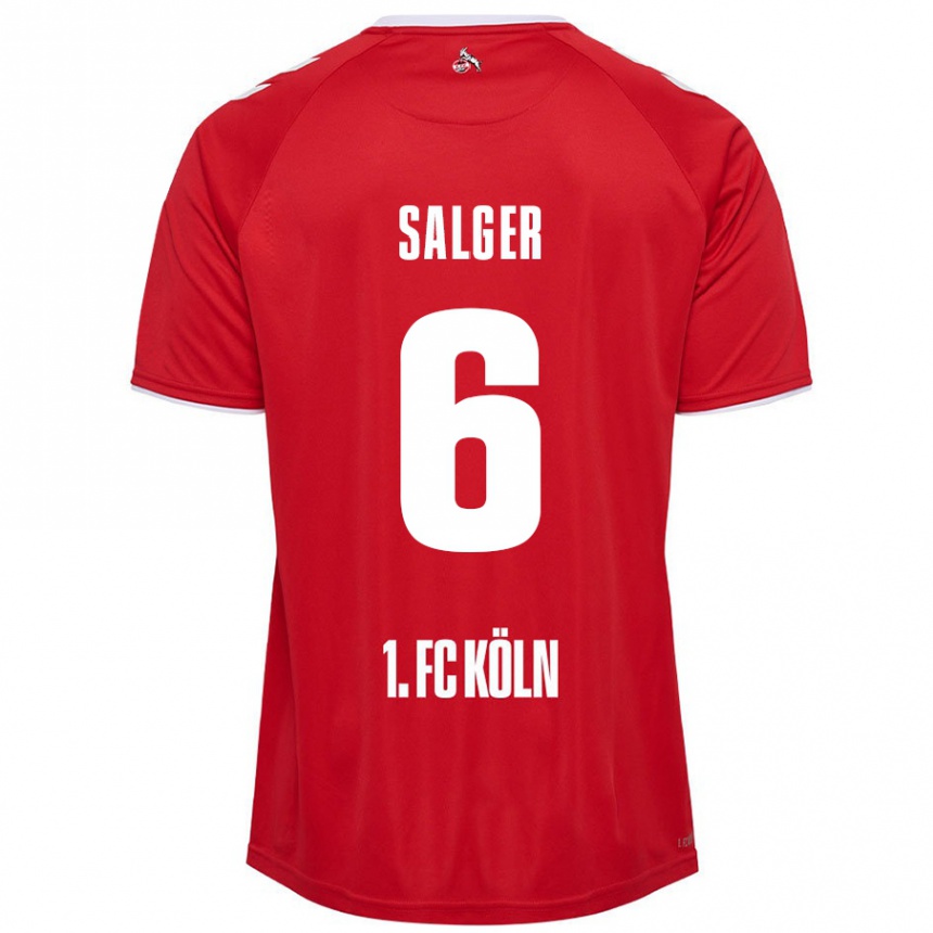 キッズフットボールStephan Salger#6赤 白アウェイシャツ2024/25ジャージーユニフォーム