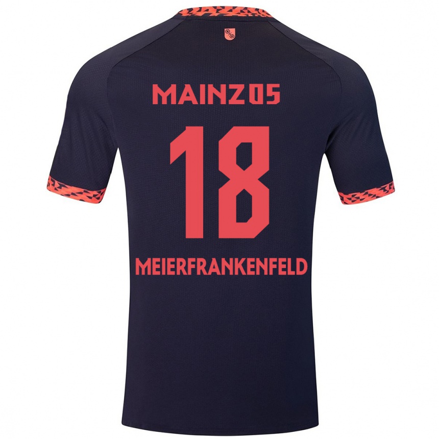 キッズフットボールJana Meierfrankenfeld#18ブルーコーラルレッドアウェイシャツ2024/25ジャージーユニフォーム