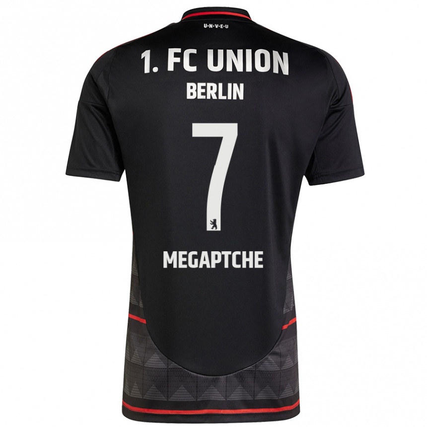 キッズフットボールYann Megaptche#7黒アウェイシャツ2024/25ジャージーユニフォーム