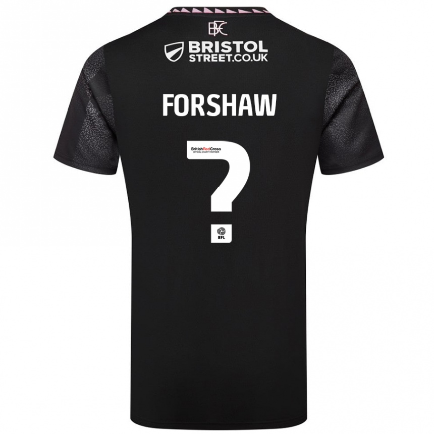 キッズフットボールLewis Forshaw#0黒アウェイシャツ2024/25ジャージーユニフォーム